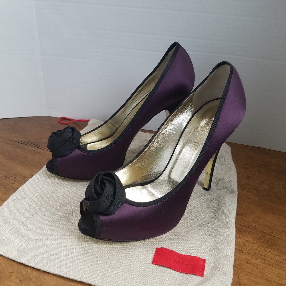 Valentino Sexy Stiletto 5" Heels Peep Toe Purple